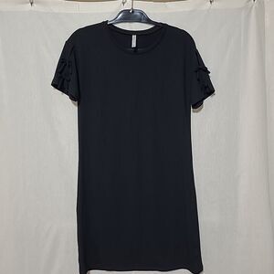 Fabletics Athletic Mini Dress Size XS Short Sleeve Ties Black Stretch